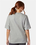 Champion T105 Unisex Heritage Jersey T-Shirt - Oxford Grey - model back