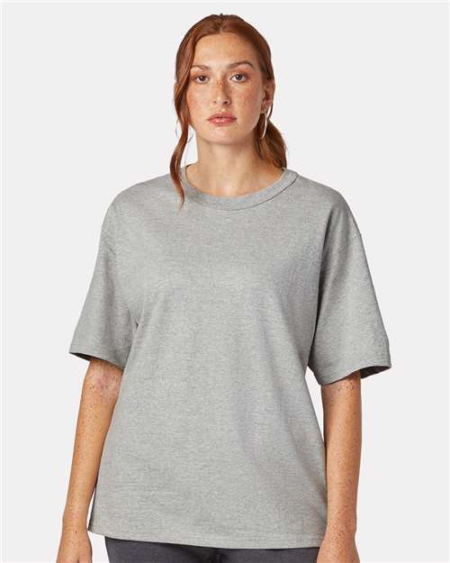Champion T105 Unisex Heritage Jersey T-Shirt - Oxford Grey - model front