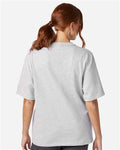 Champion T105 Unisex Heritage Jersey T-Shirt - Silver Grey - model back