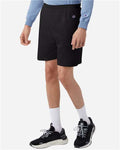 Champion 8187 Unisex Cotton Gym Shorts - Black - model side