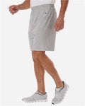 Champion 8187 Unisex Cotton Gym Shorts - Oxford Grey Heather - model side
