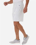 Champion 8187 Unisex Cotton Gym Shorts - Silver Grey - model side