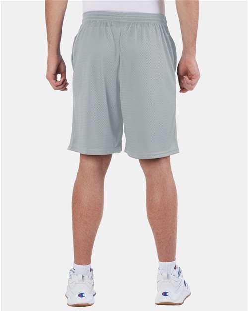 Champion S162 Unisex 9" Mesh Shorts with Pockets - Athletic Grey - model back