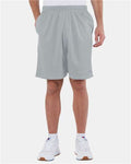 Champion S162 Unisex 9" Mesh Shorts with Pockets - Athletic Grey - model front
