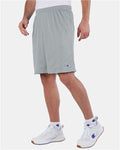 Champion S162 Unisex 9" Mesh Shorts with Pockets - Athletic Grey - model side