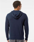Independent Trading Co. AFX90UNZ Unisex Lightweight Full-Zip Hooded Sweatshirt - Classic Navy - model back