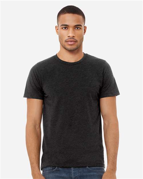 Bella+Canvas 3413 Unisex Triblend Short Sleeve Tee - Charcoal Black Triblend - model front