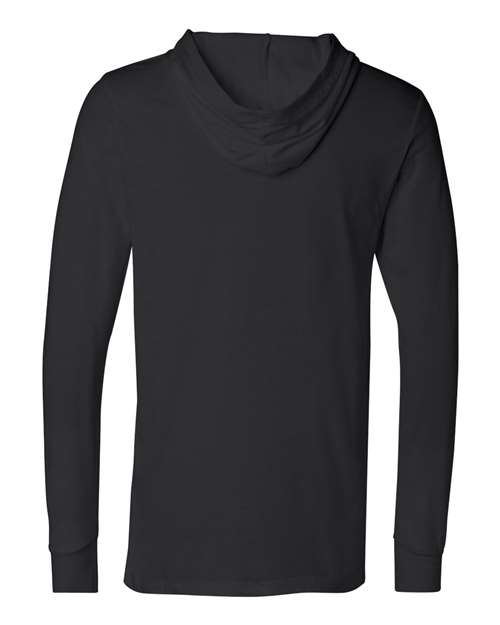 BELLA + CANVAS 3512 Unisex Jersey Hooded Long Sleeve Tee - Black - back