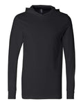 BELLA + CANVAS 3512 Unisex Jersey Hooded Long Sleeve Tee - Black - front