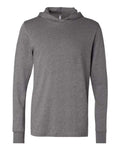 BELLA + CANVAS 3512 Unisex Jersey Hooded Long Sleeve Tee - Deep Heather - front