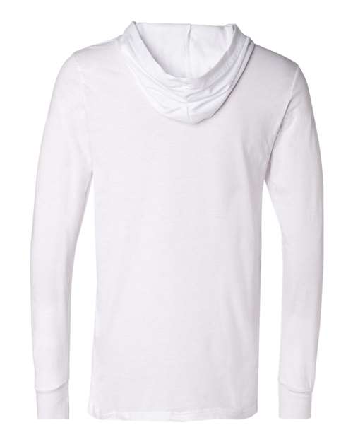 BELLA + CANVAS 3512 Unisex Jersey Hooded Long Sleeve Tee - White - back