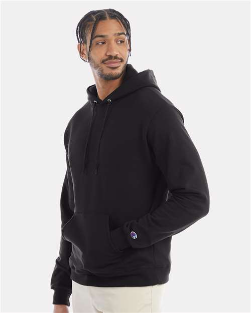 Champion S700 Powerblend Hooded Sweatshirt - Black - model side