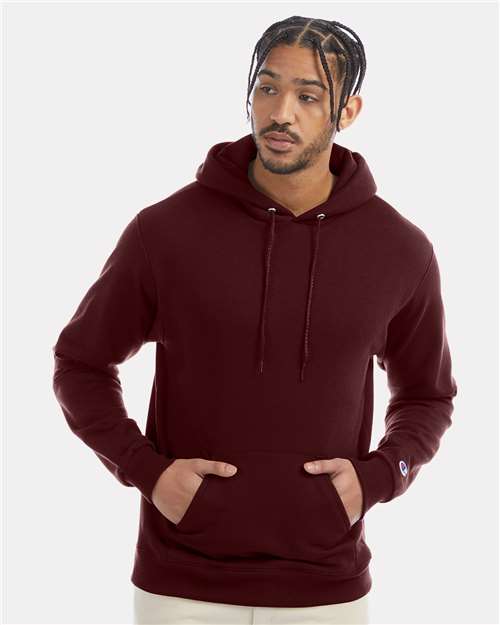 Champion S700 Powerblend Hooded Sweatshirt - Maroon - model front
