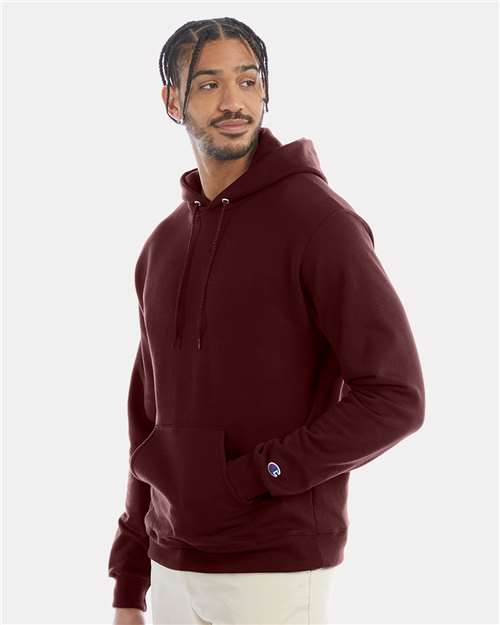 Champion S700 Powerblend Hooded Sweatshirt - Maroon - model side