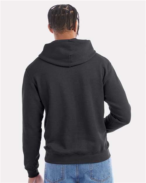 Champion S700 Powerblend Hooded Sweatshirt - Charcoal Heather - model back
