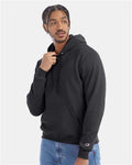 Champion S700 Powerblend Hooded Sweatshirt - Charcoal Heather - model side