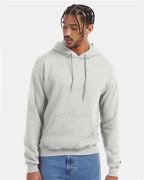Champion S700 Powerblend Hooded Sweatshirt - Silver Grey - model front