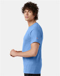 Champion T425 Unisex Classic T-Shirt - Light Blue - model side