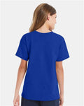 Hanes 5480 Youth Essential-T T-Shirt - Deep Royal - model back