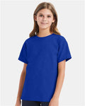 Hanes 5480 Youth Essential-T T-Shirt - Deep Royal - model front