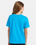 Hanes 5370 Youth EcoSmart T-Shirt - Teal - model back