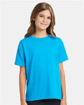 Hanes 5370 Youth EcoSmart T-Shirt - Teal - model front