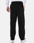 Champion P800 Unisex Powerblend Open-Bottom Sweatpants with Pockets - Black - model back