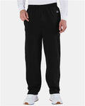 Champion P800 Unisex Powerblend Open-Bottom Sweatpants with Pockets - Black - model front