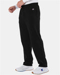 Champion P800 Unisex Powerblend Open-Bottom Sweatpants with Pockets - Black - model side