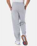 Champion P800 Unisex Powerblend Open-Bottom Sweatpants with Pockets - Light Steel - model back