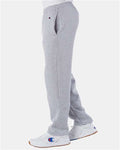 Champion P800 Unisex Powerblend Open-Bottom Sweatpants with Pockets - Light Steel - model side