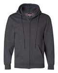 Bayside 900 Unisex USA-Made Full-Zip Hooded Sweatshirt - Charcoal Heather - front