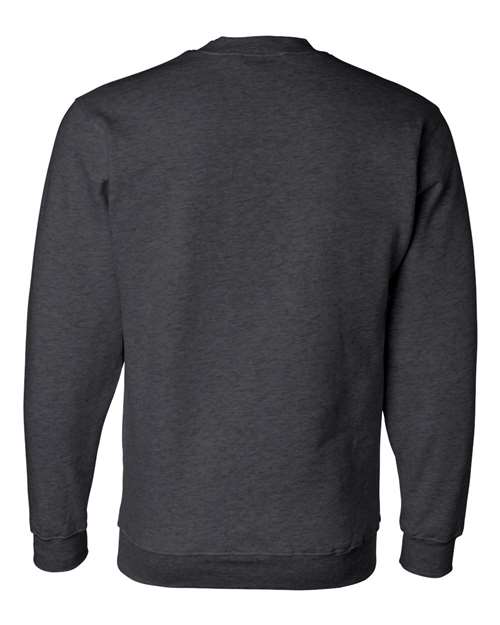 Bayside 1102 Unisex USA-Made Crewneck Sweatshirt - Charcoal Heather - back