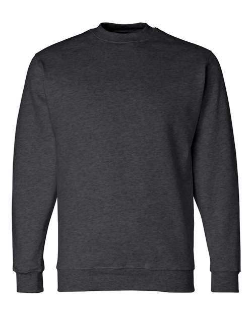 Bayside 1102 Unisex USA-Made Crewneck Sweatshirt - Charcoal Heather - front