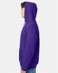 Hanes P170 EcoSmart Hooded Sweatshirt - Purple - model side