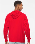 Independent Trading Co. AFX90UNZ Unisex Lightweight Full-Zip Hooded Sweatshirt - Red - model back