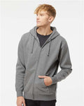 Independent Trading Co. IND4000Z Unisex Heavyweight Full-Zip Hooded Sweatshirt - Gunmetal Heather - model front