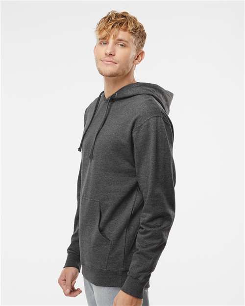 Independent Trading Co. SS4500 Midweight Hooded Sweatshirt - Charcoal Heather - model side