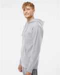 Independent Trading Co. SS4500 Midweight Hooded Sweatshirt - Grey Heather - model side