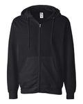 Independent Trading Co. SS4500Z Midweight Full-Zip Hooded Sweatshirt - Black - flat front