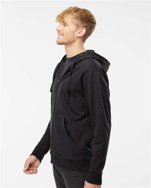 Independent Trading Co. SS4500Z Midweight Full-Zip Hooded Sweatshirt - Black - model side