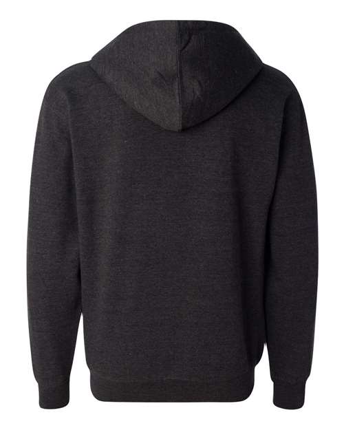 Independent Trading Co. SS4500Z Midweight Full-Zip Hooded Sweatshirt - Charcoal Heather - back