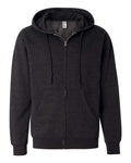 Independent Trading Co. SS4500Z Midweight Full-Zip Hooded Sweatshirt - Charcoal Heather - flat front