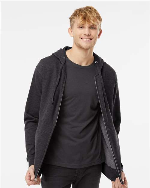 Independent Trading Co. SS4500Z Midweight Full-Zip Hooded Sweatshirt - Charcoal Heather - model front