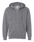 Independent Trading Co. SS4500Z Midweight Full-Zip Hooded Sweatshirt - Gunmetal Heather - flat front