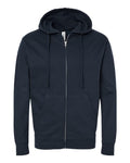 Independent Trading Co. SS4500Z Midweight Full-Zip Hooded Sweatshirt - Navy - flat front