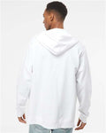 Independent Trading Co. SS4500Z Midweight Full-Zip Hooded Sweatshirt - White - model back