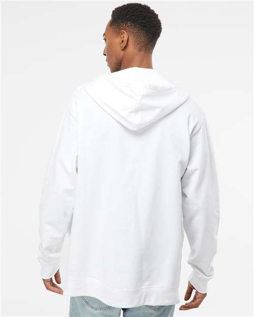 Independent Trading Co. SS4500Z Midweight Full-Zip Hooded Sweatshirt - White - model back