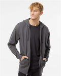 Independent Trading Co. SS4500Z Midweight Full-Zip Hooded Sweatshirt - Charcoal - model front