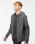 Independent Trading Co. SS4500Z Midweight Full-Zip Hooded Sweatshirt - Charcoal - model side
